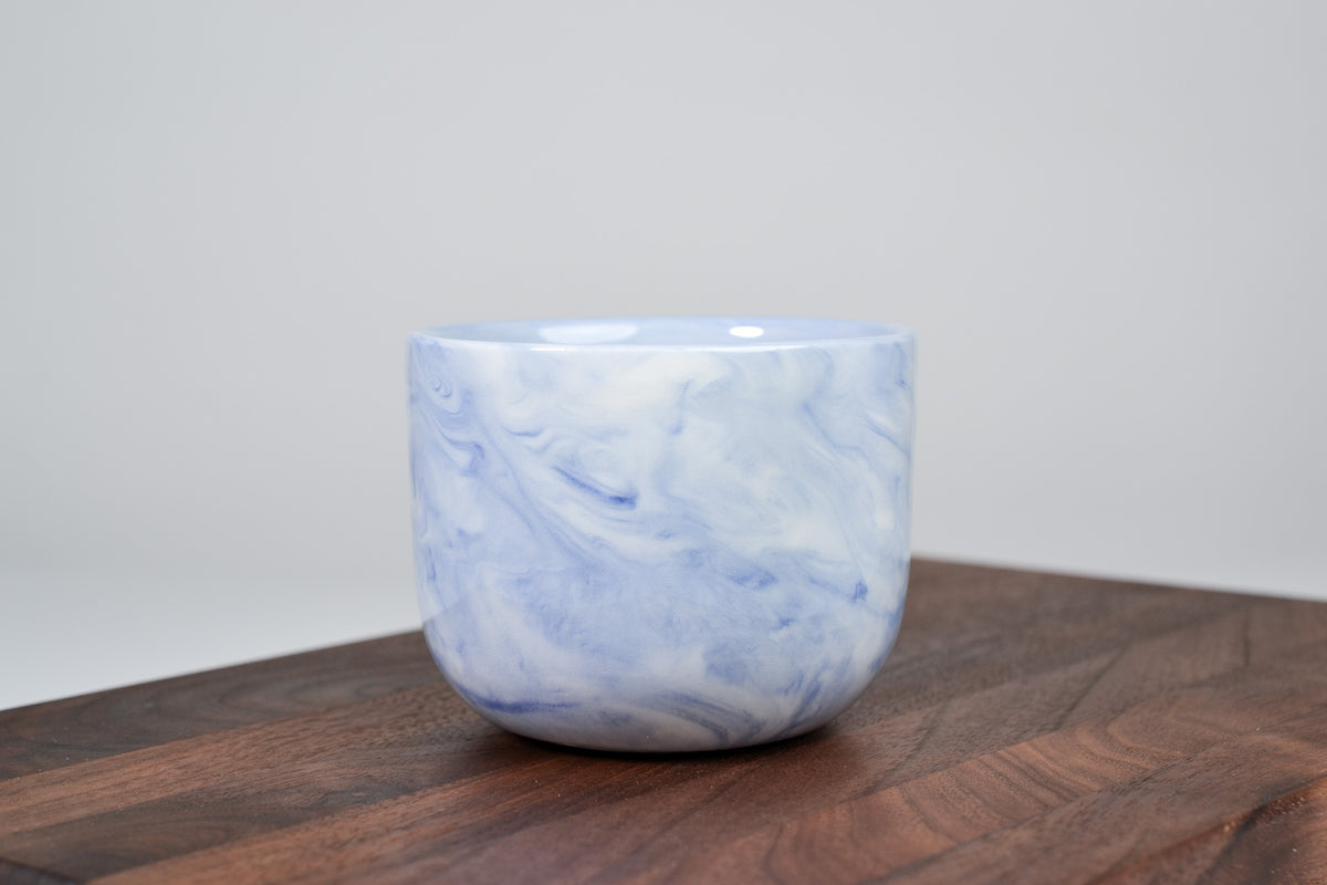 Kávový hrnek z porcelánu - Flow - modrý - 210 ml - lesklá varianta