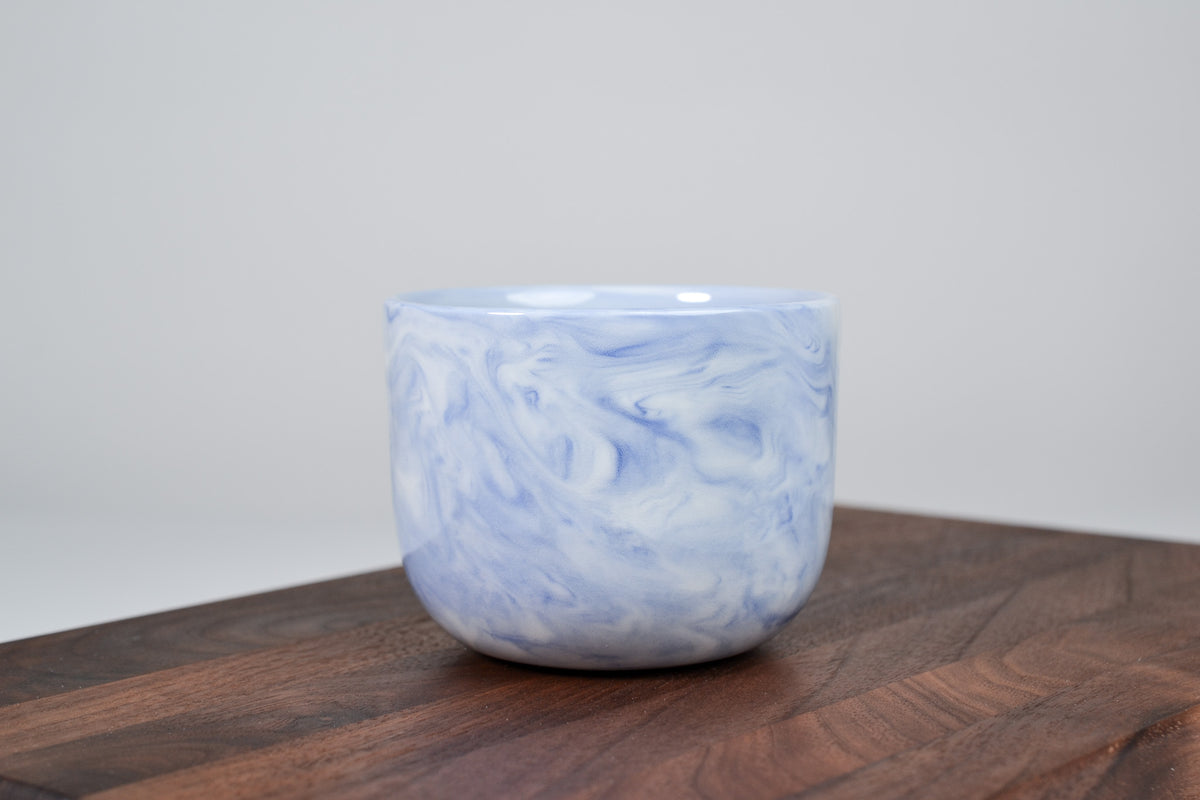 Kávový hrnek z porcelánu - Flow - modrý - 210 ml - lesklá varianta