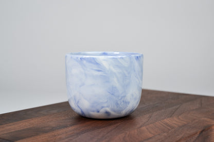 Kávový hrnek z porcelánu - Flow - modrý - 200 ml - lesklá varianta