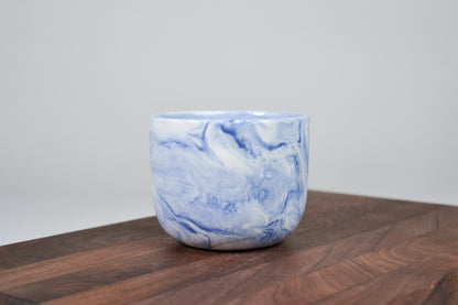 Kávový hrnek z porcelánu - Flow - modrý - 200 ml