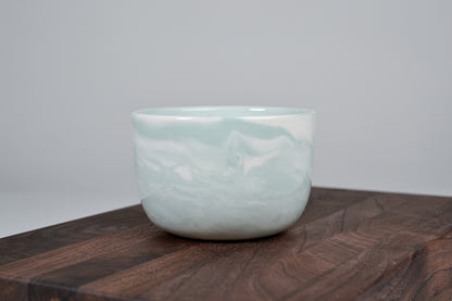 Kávový hrnek z porcelánu - Flow - 280 ml - tyrkysový porcelán - lesklá verze
