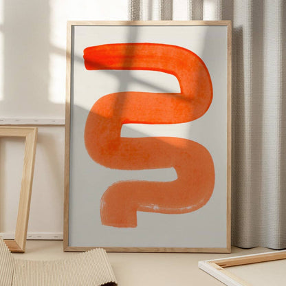 Umělecký tisk oranžová křivka - bez rámu / 50 × 70 cm